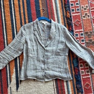 Eileen Fisher Gray/Brown Linen Jacket